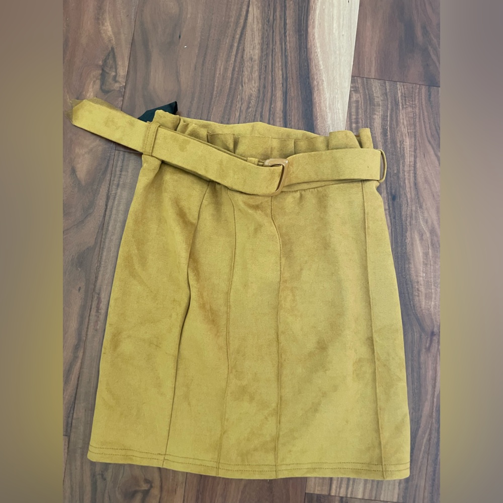 Mustard suede skirt